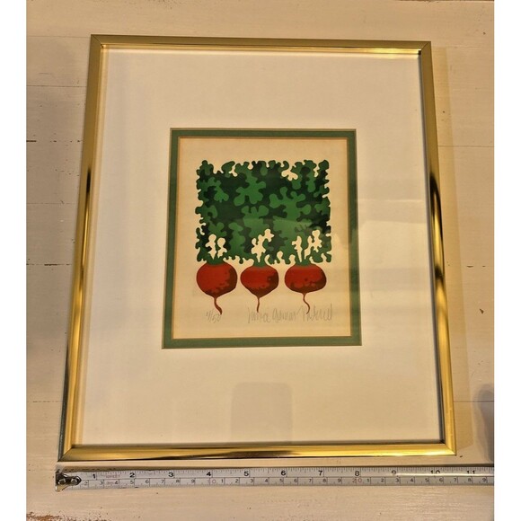 Vintage Janice Garnon Mitchell Original Print Radishes Numbered and Signed - Picture 8 of 11